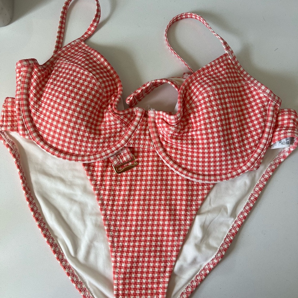 Old Navy Red and White Gingham Bikini